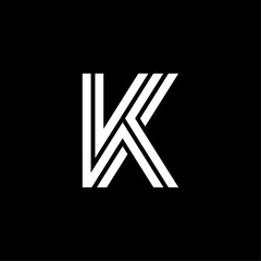 Triple Double Line Letter Logotype K