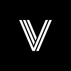 Triple Double Line Letter Logotype V