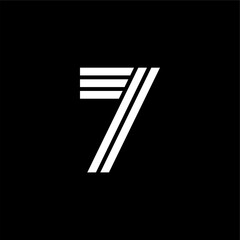 Triple Double Line Number Logotype 7