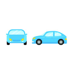 This is a collection of cars in a flat style. Vector illustration isolated on white background.