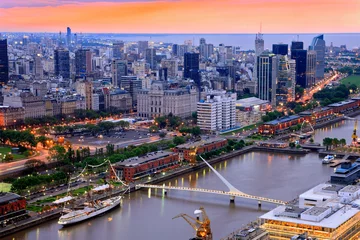 Puerto Madero from above at twilight. Buenos Aires, Argentina