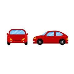This is a collection of cars in a flat style. Vector illustration isolated on white background.