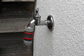 Water tap for watering the garden in summer