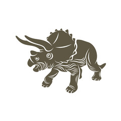 Triceratops dinosaurs logo design vector. Icon Symbol. Template Illustration