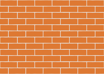 Vector orange seamless brick wall illustration background texture. Pattern for continuous replicate.