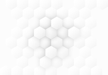 Abstract. Hexagon, honeycomb white Background. light and shadow. copy space. Vector.