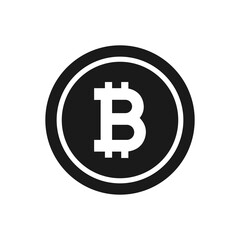 Bitcoin flat vector icon. Crypto currency coin. Cryptocurrency emblem. Web and Internet money logo. 
