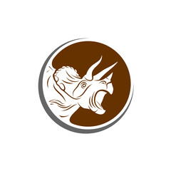 Triceratops dinosaurs logo design vector. Icon Symbol. Template Illustration © shuttersport