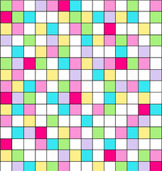 Colorful abstract geometric seamless pattern. Vector pixel backgound