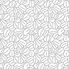 mosaic leaves illustration, abstract foliage seamless pattern. Coloring page