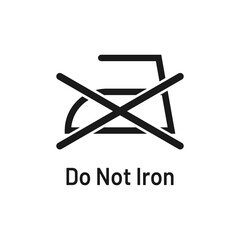 Laundry icon with text isolated on white background. Do Not Iron symbol. Washing sign.
