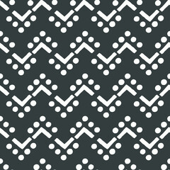 A simple black and white pattern of triangles  dots. Hand illustration. Scandinavian style, design for wallpaper, fabric, textile.