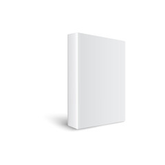 White thick hardcover book - realistic mockup. 3D vector illustration