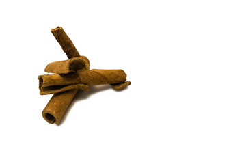 Cinnamon sticks isolated on white background