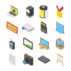 

Cinema Hall And Movie Making Icons Pack
