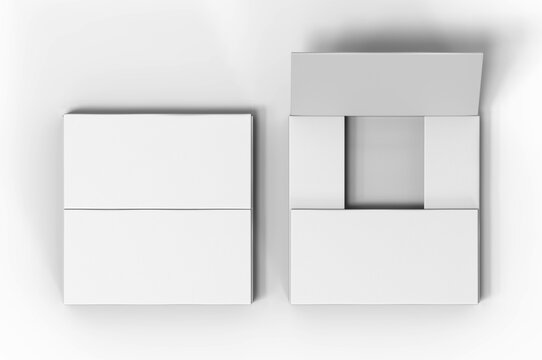 Blank easy fold mailer box for branding and mock up design, 3d render illustration.