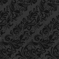 Seamless ornate baroque diagonal gray color pattern