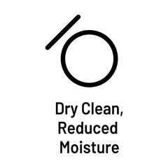 Laundry icon with text isolated on white background. Dry clean reduced moisture symbol sign. Washing sign.
