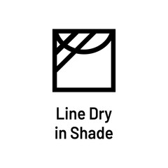 Laundry icon with text isolated on white background. Hang dry in shade symbol. Washing sign.