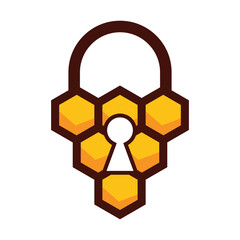 Illustration Vector graphic of Honey Padlock Logo, Suitable for Security logos
