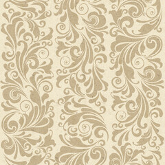 Seamless ornate baroque beige, old fashioned, color pattern