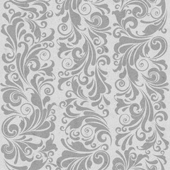 Seamless ornate baroque gray color pattern