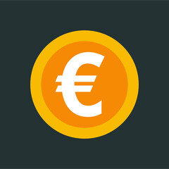 Euro Icon in trendy flat style isolated on black background. Euro symbol for your web site design, logo, app, UI. Vector illustration, EPS10.