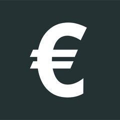 Fototapeta premium Euro Icon in trendy flat style isolated on black background. Euro symbol for your web site design, logo, app, UI. Vector illustration, EPS10.