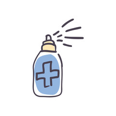 Obraz premium Cross inside spray bottle fill style icon vector design