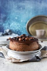 Chocolate cheesecake with chocolate sweets