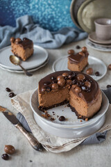 Chocolate cheesecake with chocolate sweets