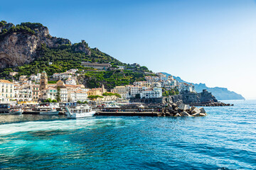 Naklejka premium View of the Village of Amalfi, Amalfi Coast, Italy