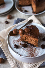 Chocolate cheesecake with chocolate sweets