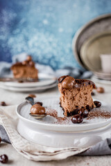 Chocolate cheesecake with chocolate sweets