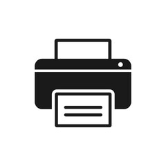 Printer flat vector icon. Fax icon.
