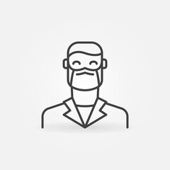 Man Doctor in Face Mask outline vector concept icon or design element