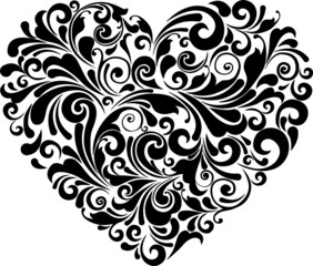 Vector decorative ornate heart invitation card illustration 