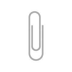 Realistic paper clip vector icon isolated on white background. 