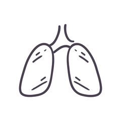 Lungs organ line style icon vector design
