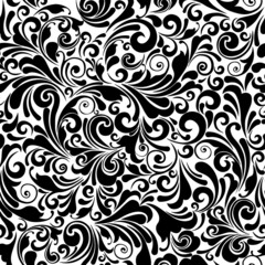 Vector black and white  ornate  classic elements ornament , seamless pattern