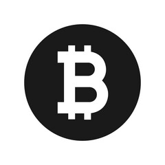 Vector flat bitcoin currency icon. Modern digital money sign illustration.