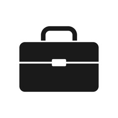 Flat vector briefcase icon for website and graphic design isolated on white background.