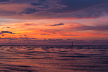 After sunset on the beach at Ban Nam Khem Takuapa Phang Nga, southern of Thailand