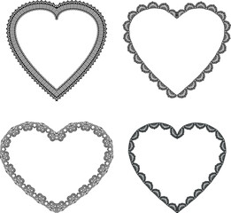 valentines day lace hearts set