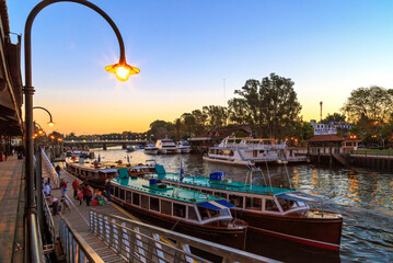 Fluvial station of Tigre at dusk. Buenos Aires, Argentina 
