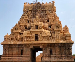 Brihadeeswarar temple in Thanjavur, Tamil nadu. This is the Hindu temple built in Dravidian...