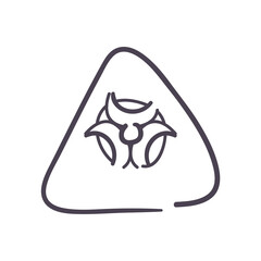 Biohazard inside triangle line style icon vector design