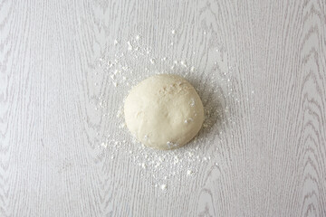 Pizza dough top view, 1st step (How to make Pizza?)  before spreading the dough