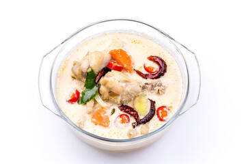 Chicken coconut soup Thai food isolated