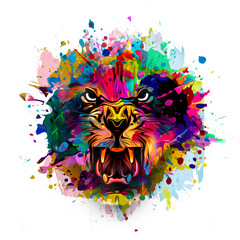lion head art  illustration
